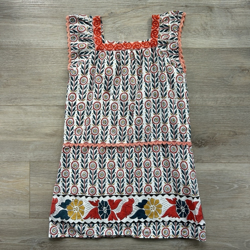 Roller Rabbit Girls Size 8 Infinity‎ Floral Ceri Dress Embroidered Square Neck